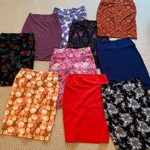 Bundle of 10 NWOT Cassie LuLaRoe skirts size M